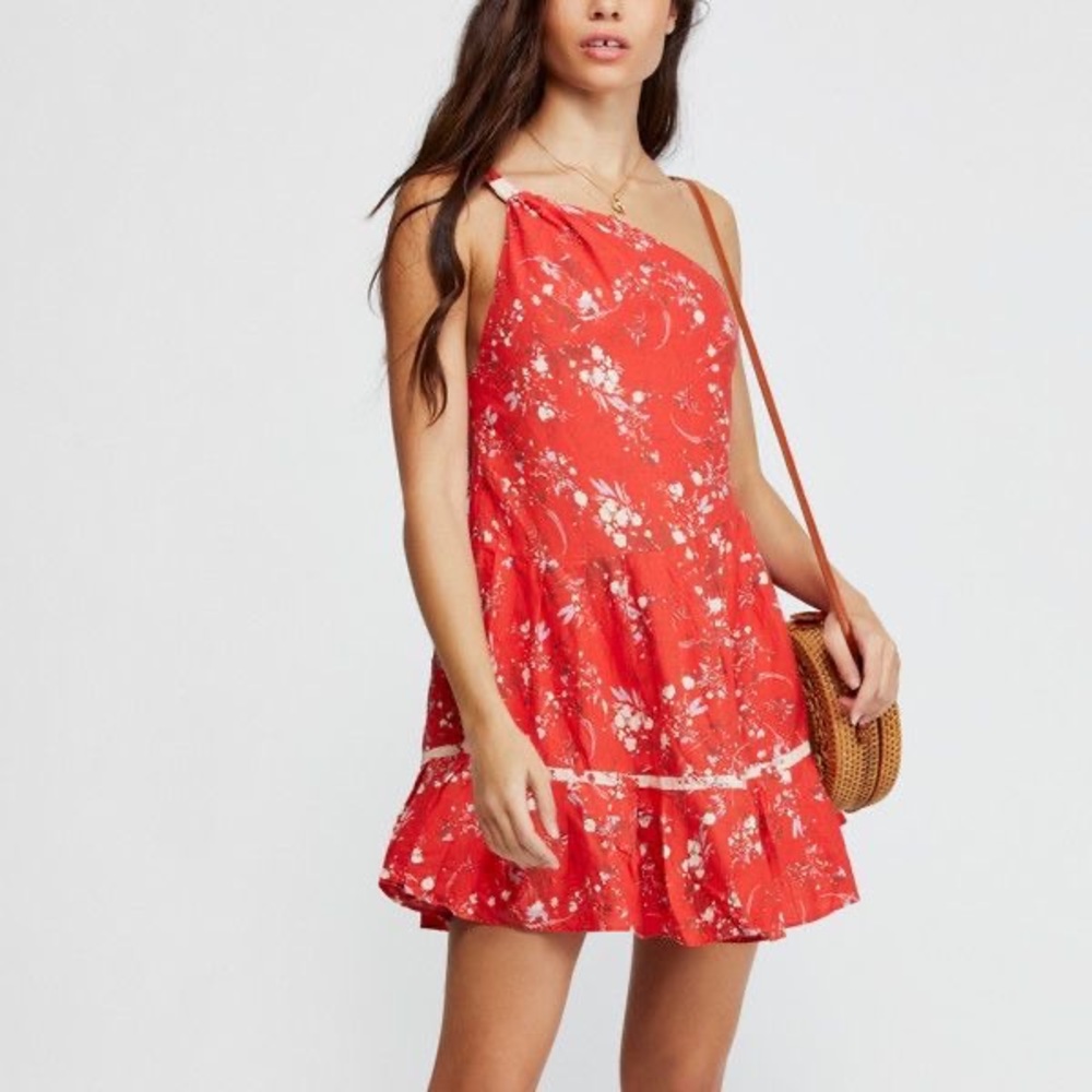 NWT Free People All Mine mini dress in red - Picture 1 of 16